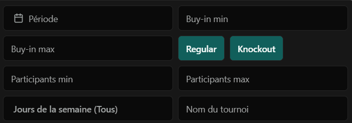 Filtres de recherche